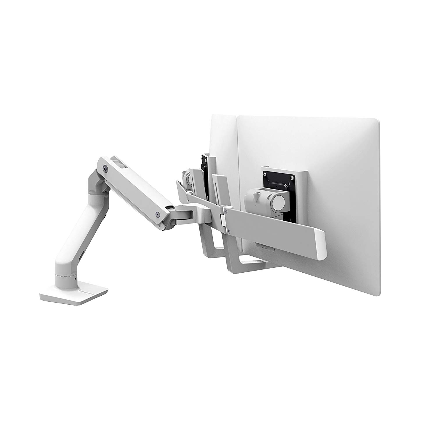 Ergotron - HX Dual Monitor Arm, VESA Desk Mount - for 2 Monitors Up to 32 Inches, 2.3-7.9kg Each - White (45-476-216) - Image 2