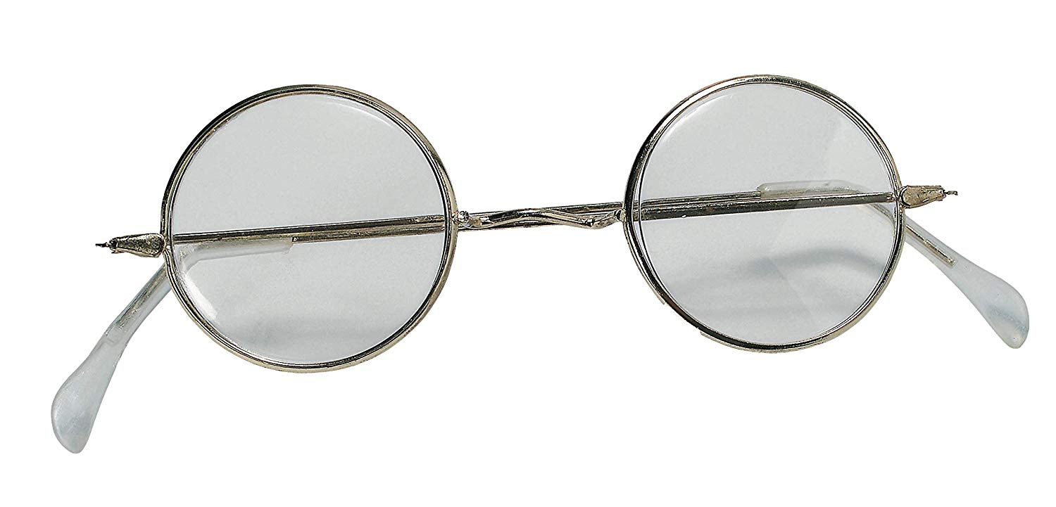 Rubies Official Santa Glasses Round Father Christmas, Adult Costume - One Size Halloween, Gold