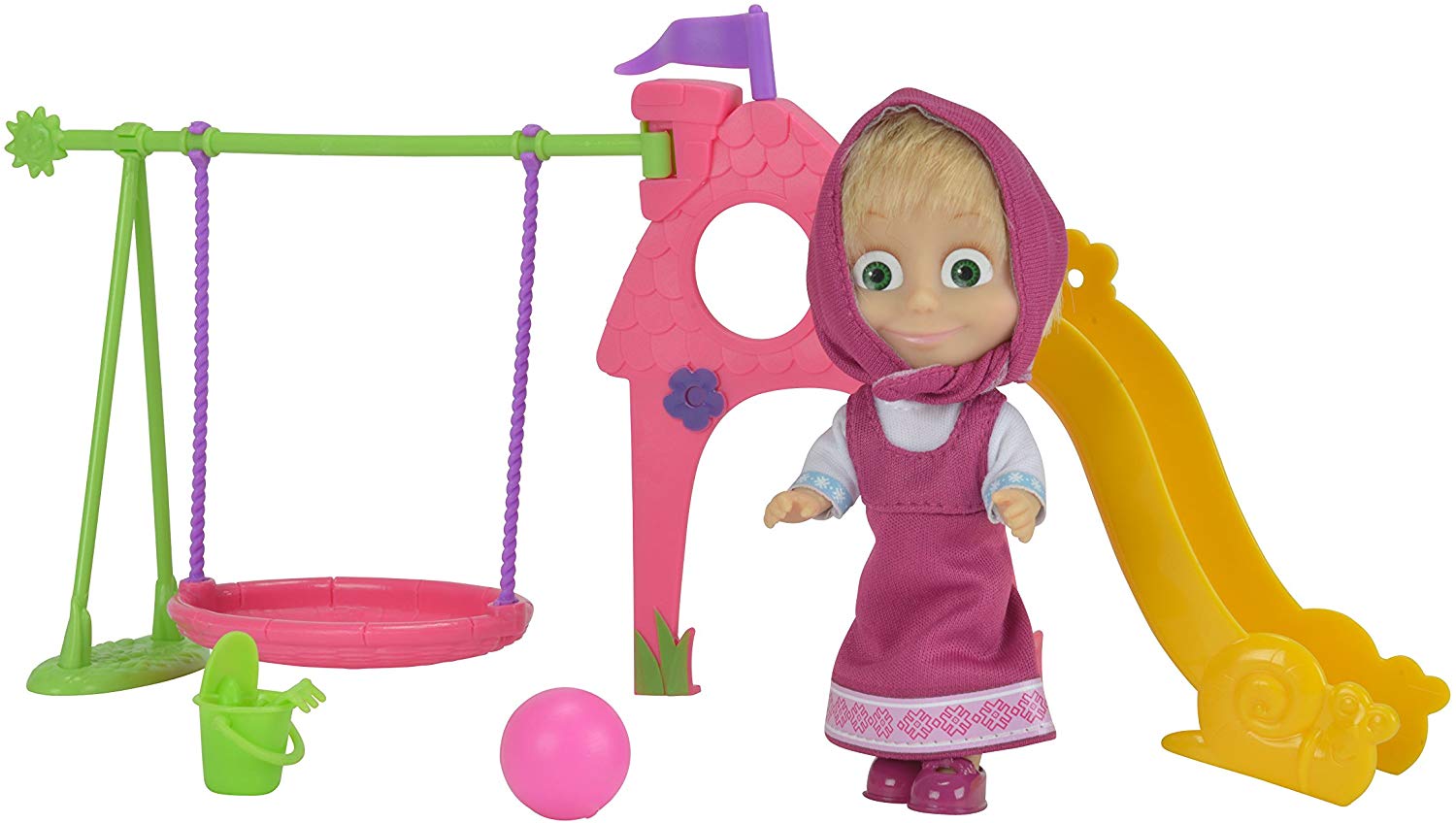 Simba Masha and the Bear - Masha's Playground Set, Nylon/a, 12 cm - Image 2