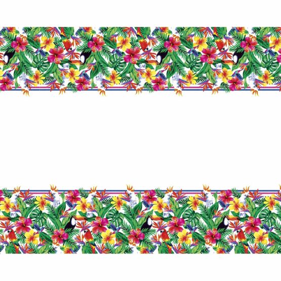 Unique 72673 Rectangular Plastic Table Cover | Palm Tropical Luau Theme Party, Nature, Green