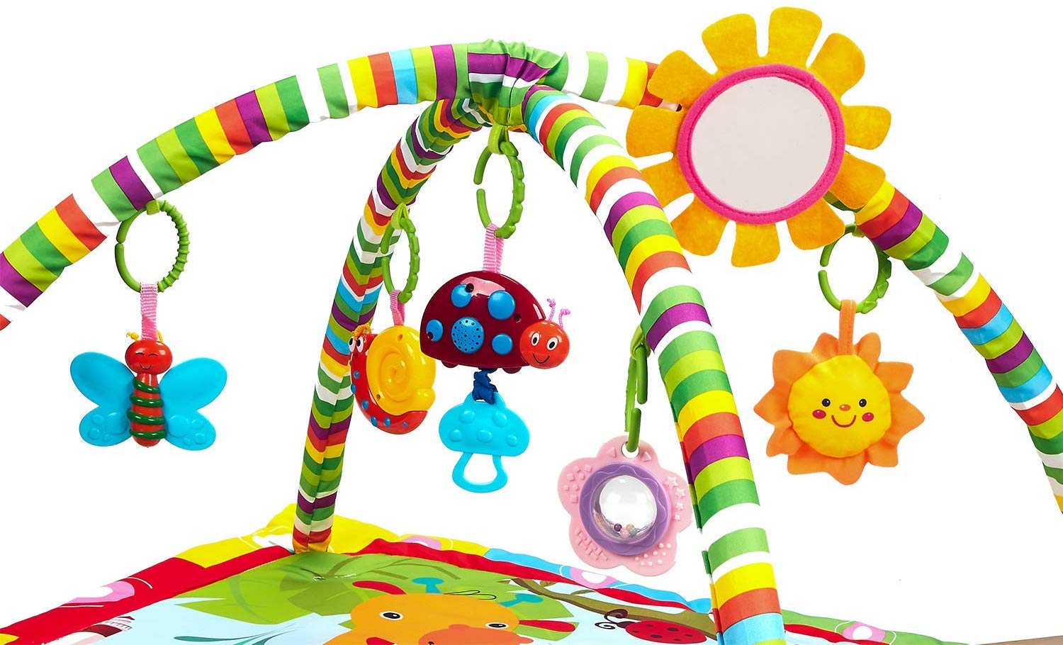 New Born Baby Playmat, Play Gym, Musical Activity Gym,Soft Toy, Fun Animals,Music,Textures,Rattle,Teethers, Mirror - Image 3