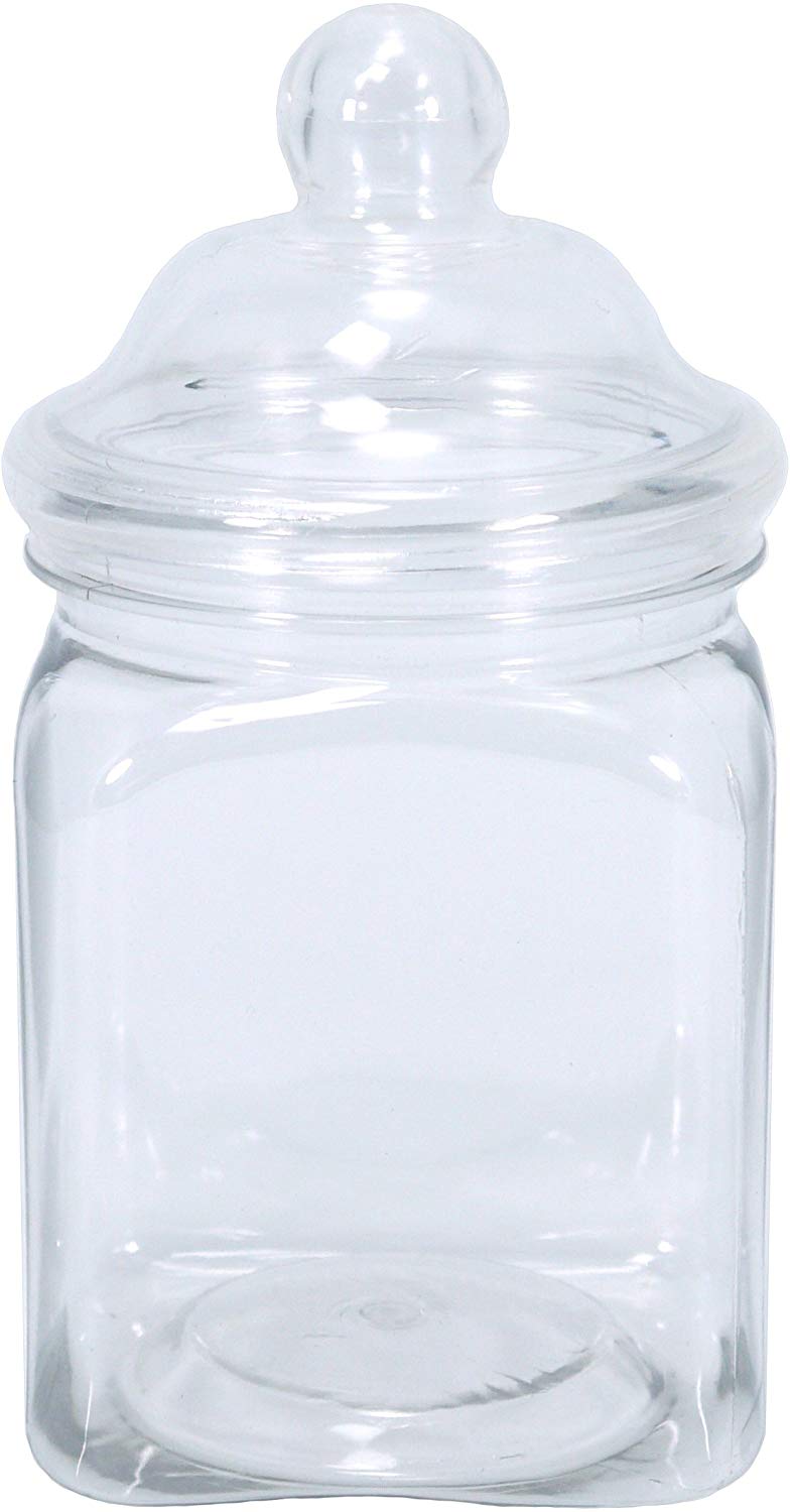 Britten & James Small Victorian square plastic sweet jars 450ml. Pack of 6 These small jars look great filled with sweets on a wedding table or party display or as individual gifts - Image 2