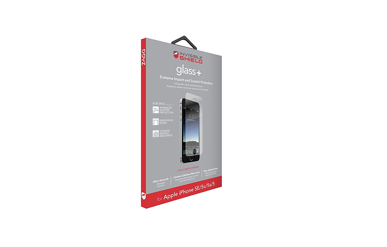 ZAGG InvisibleSHIELD IP5LGS-F00 GlassPlus Screen Protector for Apple iPhone SE Clear - Image 2