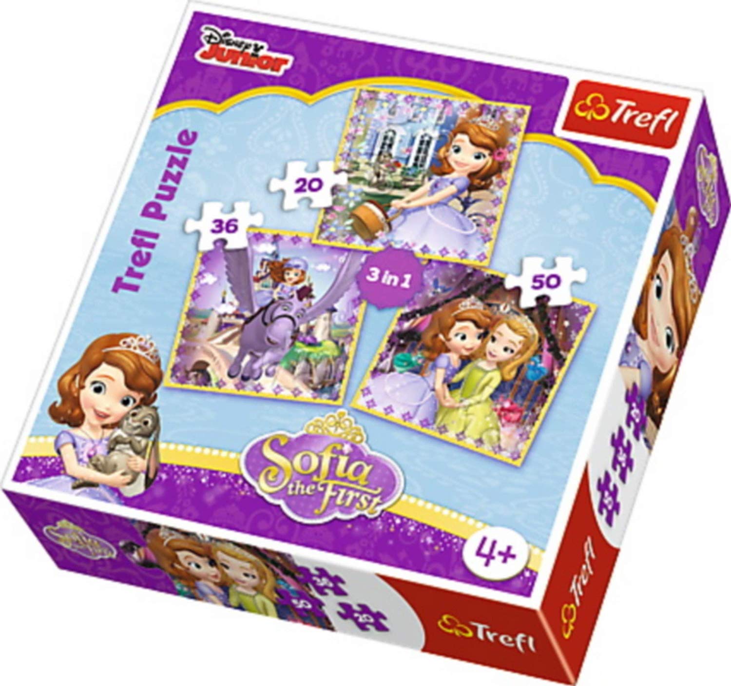 Trefl 3-In-1 “Disney Sofia the First and her friends Puzzle (Multi ...