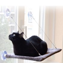 UNITED PETS Cat View Cat Window Perch for Cats, Italian Design, Grey. Size: 37x47cm (15x19 inches) Cat Window Seat, Cat Hammock