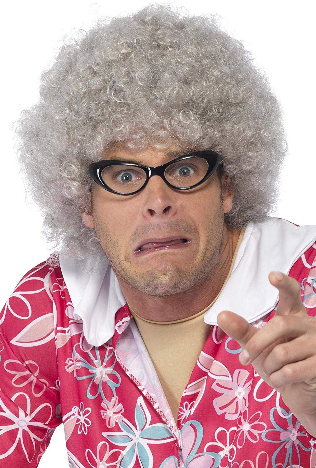 Smiffys Granny Perm Wig, Grey, Funny Fancy Dress, Adult Dress Up Wigs - Image 2