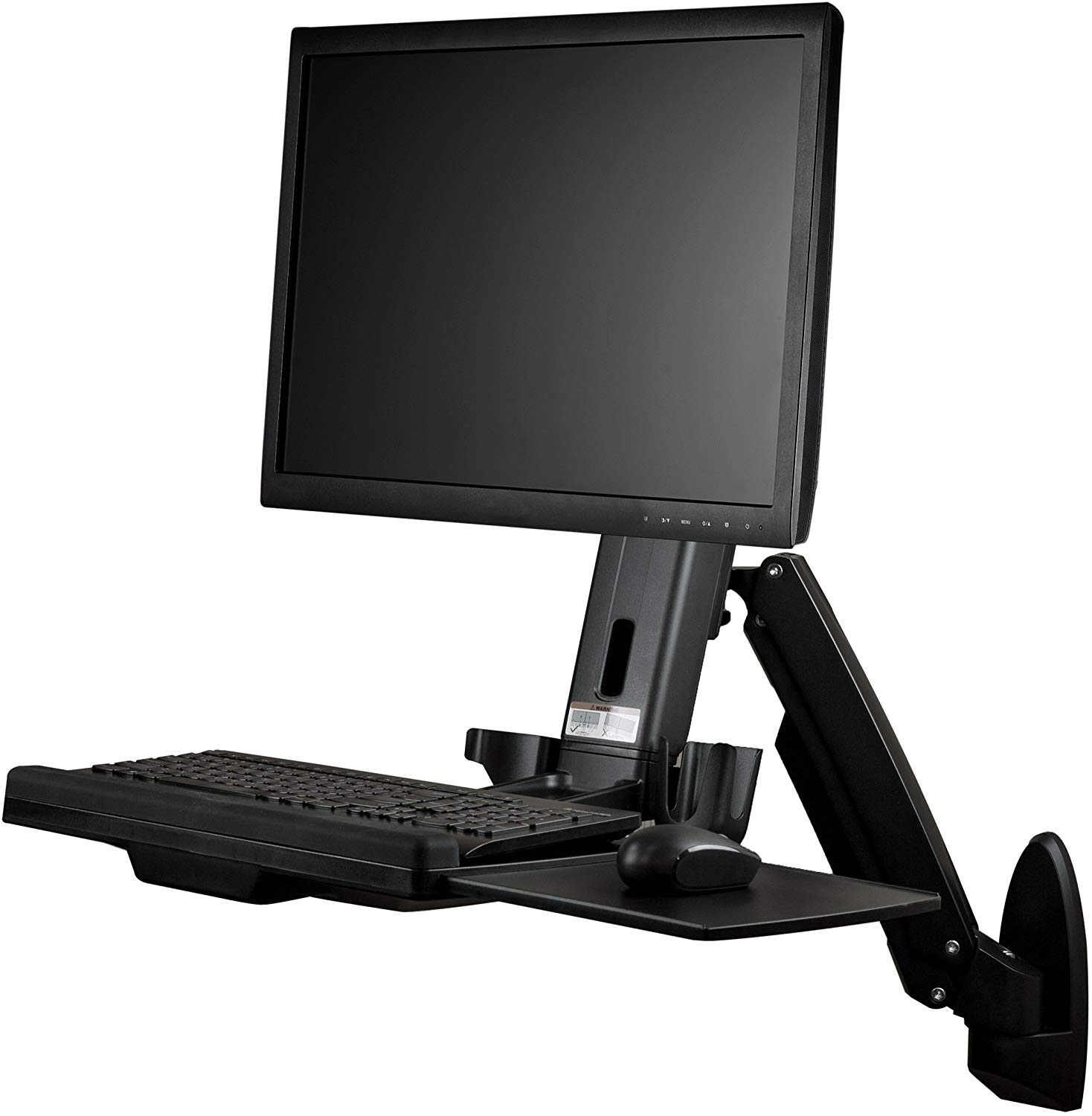 WALL MOUNTED SIT STAND DESK FOR, Black, 50 cm x 66.8 cm x 80 cm