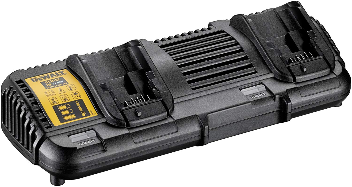 Dewalt DCB132 XR Dual Port Charger, 18 V, Yellow/Black