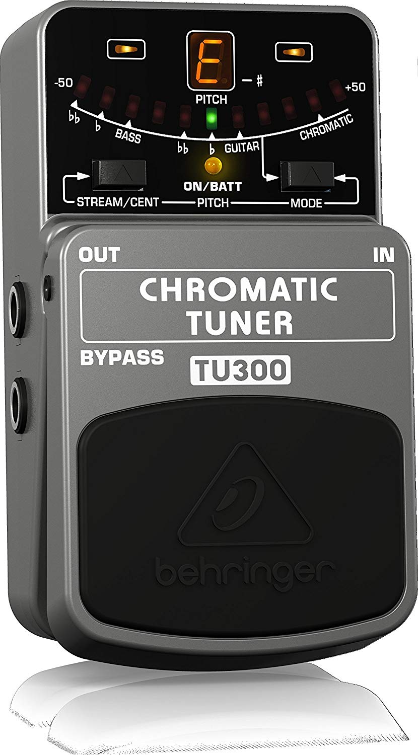 Behringer TU300 Chromatic Tuner Pedal for Guitar and Bass with Bright LED Display and Accurate Tuning, black and wine red - Image 3