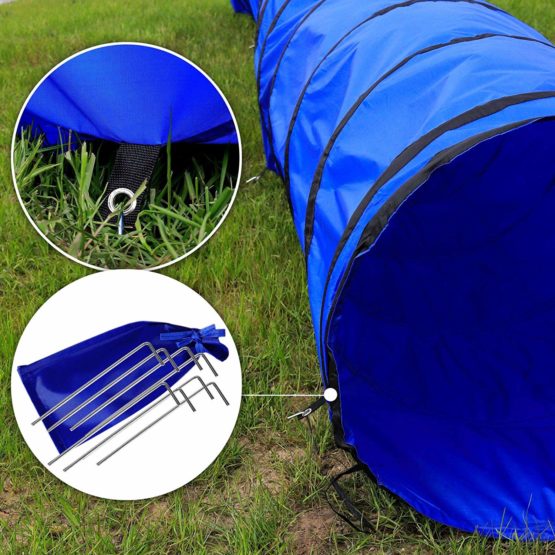 dibea Dog Tunnel Play Tunnel Dog Cave Agility Tunnel Blue Size (L) 500 x 60 cm - Image 4