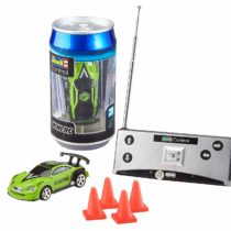 Revell 23560 Mini RC Racing-Car aus der Dose mit 40MHz-Fernsteuerung inkl. Ladefunktion, LED-Licht, kurze Ladezeit, lange Fahrzeit, Single, Multi Colour