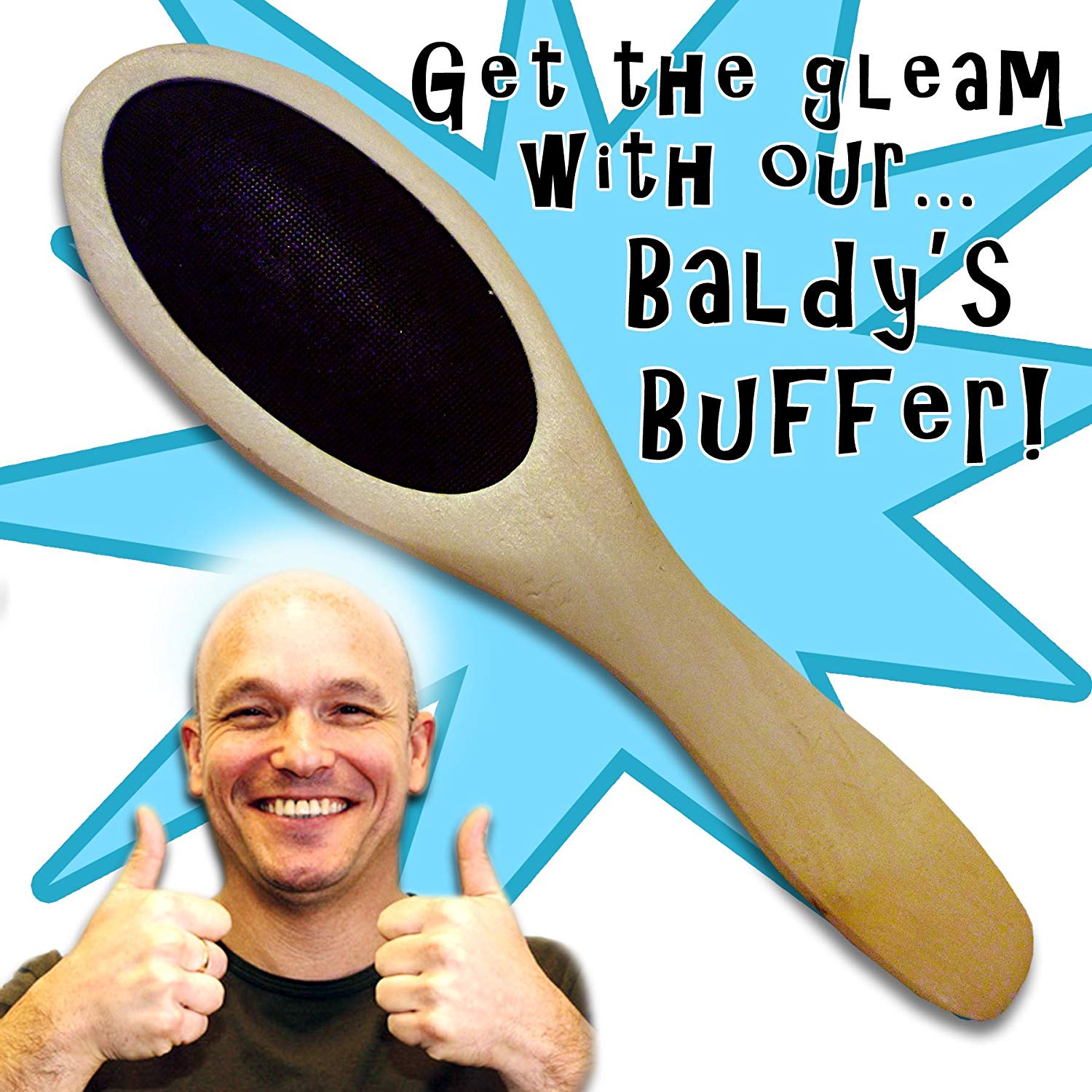 Funtime Gifts Baldy's Buffer - The Ultimate Buffing Brush for the Follically Challenged, Multi Colour, 69 g (Pack of 1)