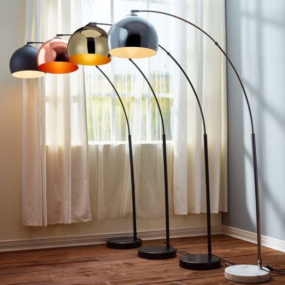 Versanora - Arquer 170cm Modern Arc Floor Lamp Reading Light for Living Room Bedroom. Marble Base. Polished Rose Gold Finish - Image 4