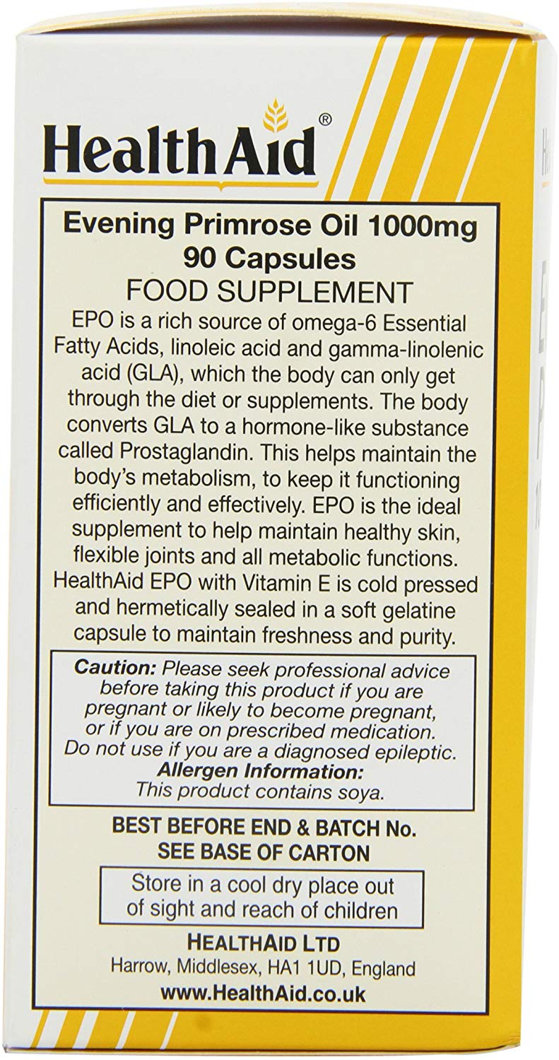 HealthAid Evening Primrose Oil 1000mg 90 Capsules, 90 Capsules (Pack of 1) - Image 4