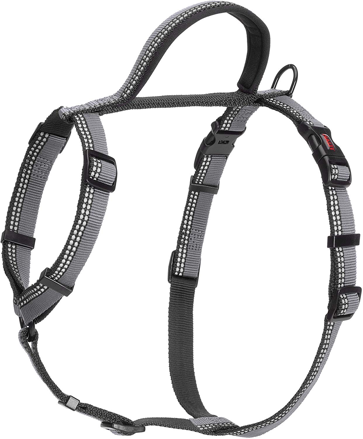 HALTI Walking Harness, Size Medium, Black, Best Lightweight Dog Harness with Handle, Reflective & Adjustable