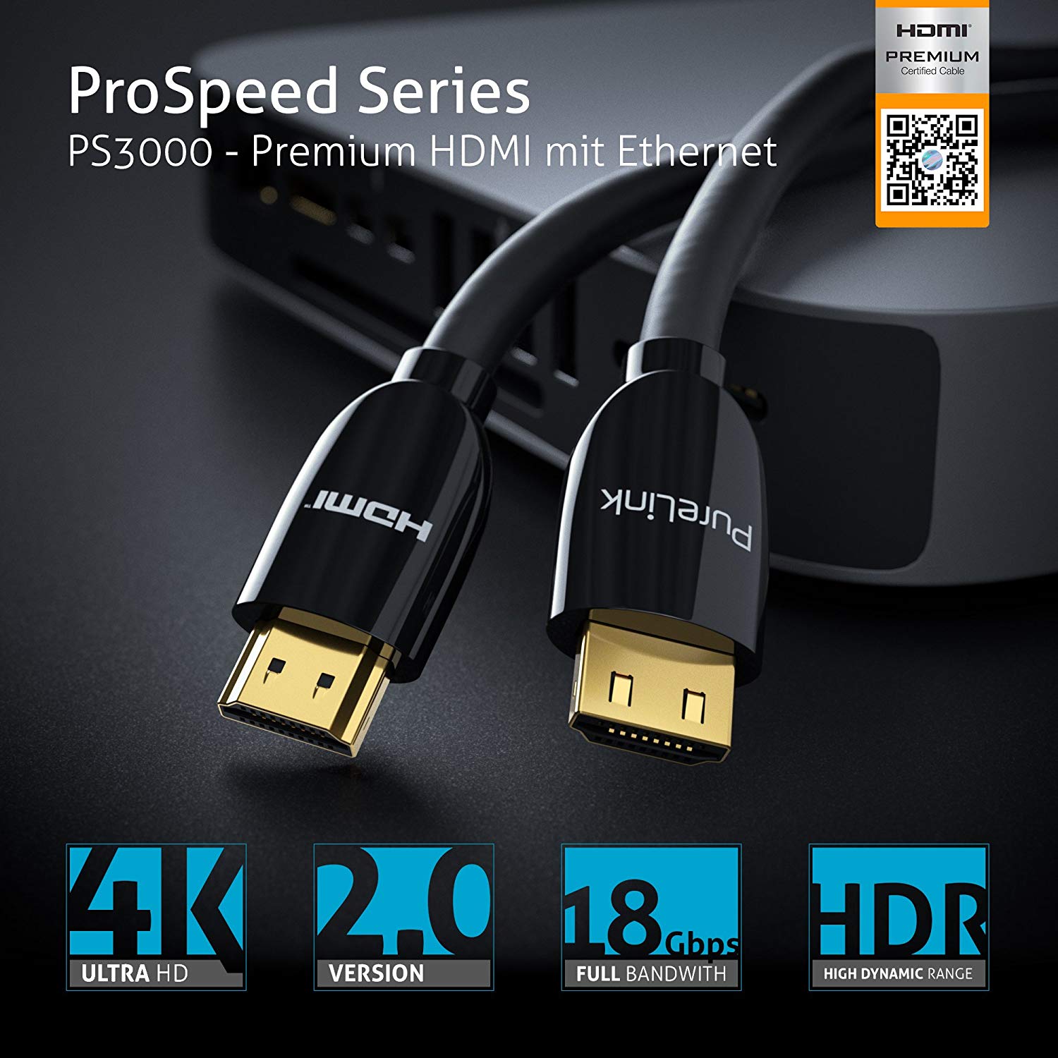 PureLink certified premium HDMI cable ProSpeed with Ethernet and 18Gbps bandwidth (4K, 3D ARC 2.0), including designer plug - Image 4