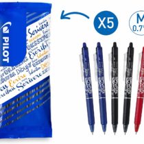 Pilot FLW538448 Frixion Erasable Retractable Rollerball Tip - 2 Black/2 Blue/1 Red (Pack of 5)