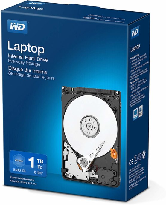 WD Blue 1 TB 2.5 Inch Internal Hard Drive - 5400 RPM Class, SATA 6 Gb/s, 128 MB Cache