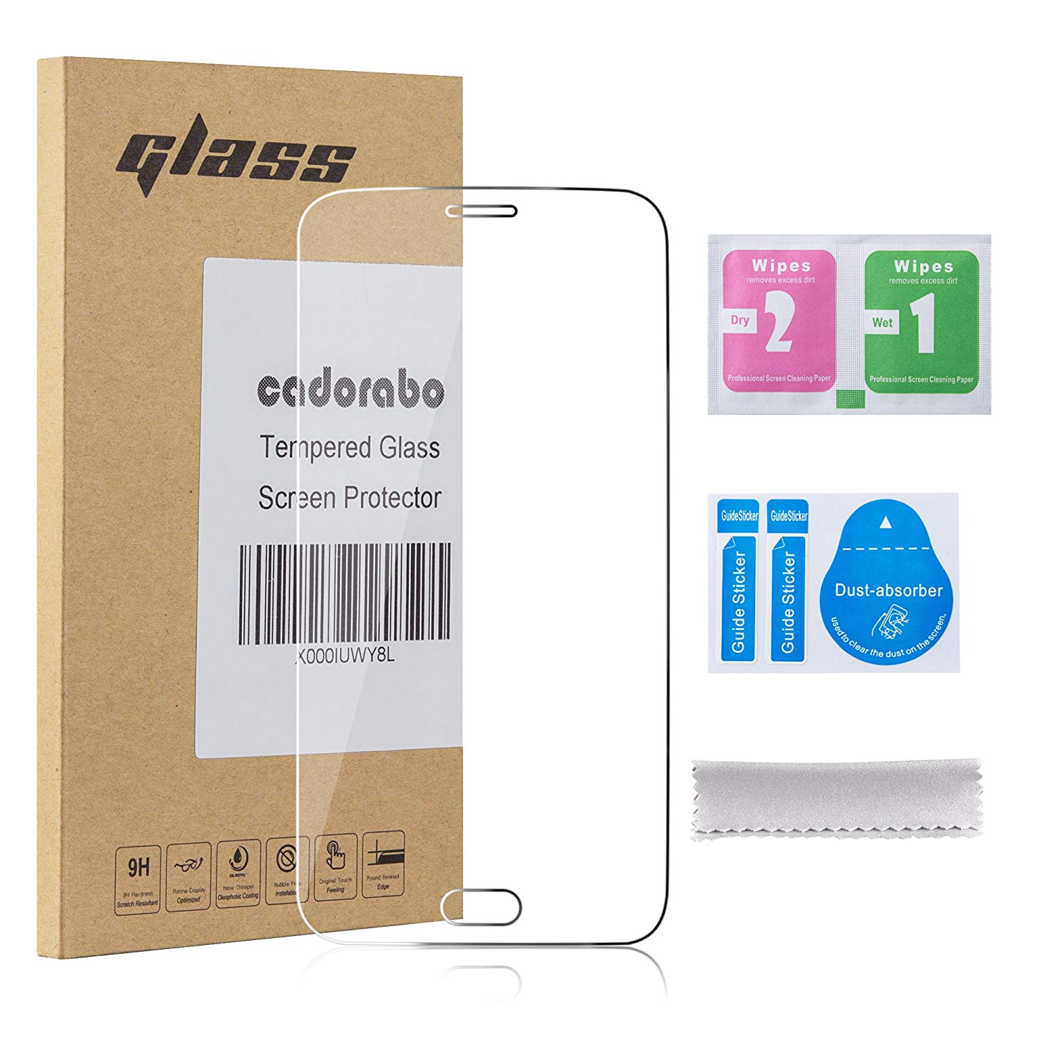 Cadorabo Tempered Glass works with Samsung Galaxy A8 2015 in HIGH TRANSPARENCY - Screen Protection 3D Touch Compatible with 9H Hardness - Bulletproof Display Saver