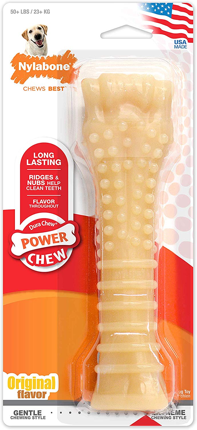 Nylabone Dura Chew Extreme Tough Dog Chew Toy, Original Flavour, X-Large, for Dogs Over 23 kg, Cream, Extra Large