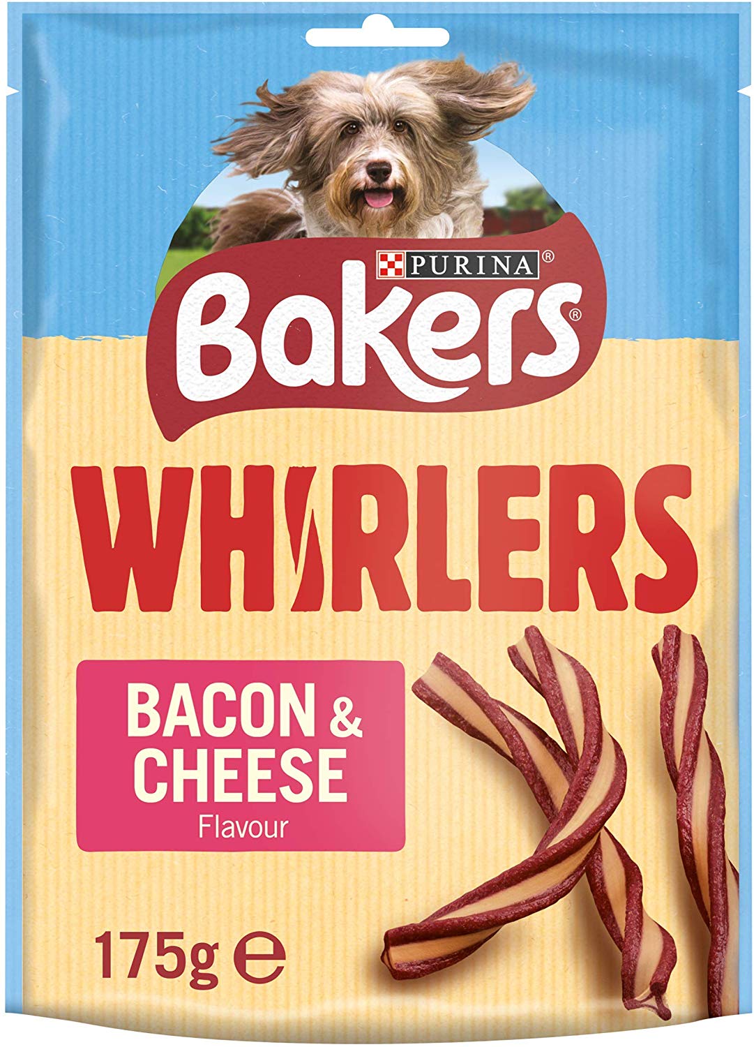 Bakers Whirlers Dog Treats Bacon and Cheese 130g - 6×130g, 175 g (Pack of 6)