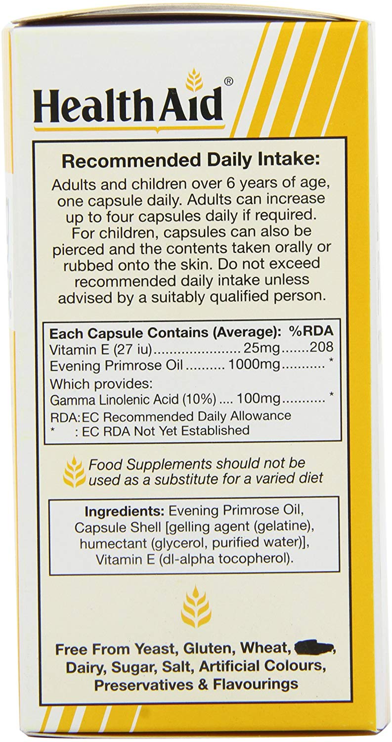 HealthAid Evening Primrose Oil 1000mg 90 Capsules, 90 Capsules (Pack of 1) - Image 2