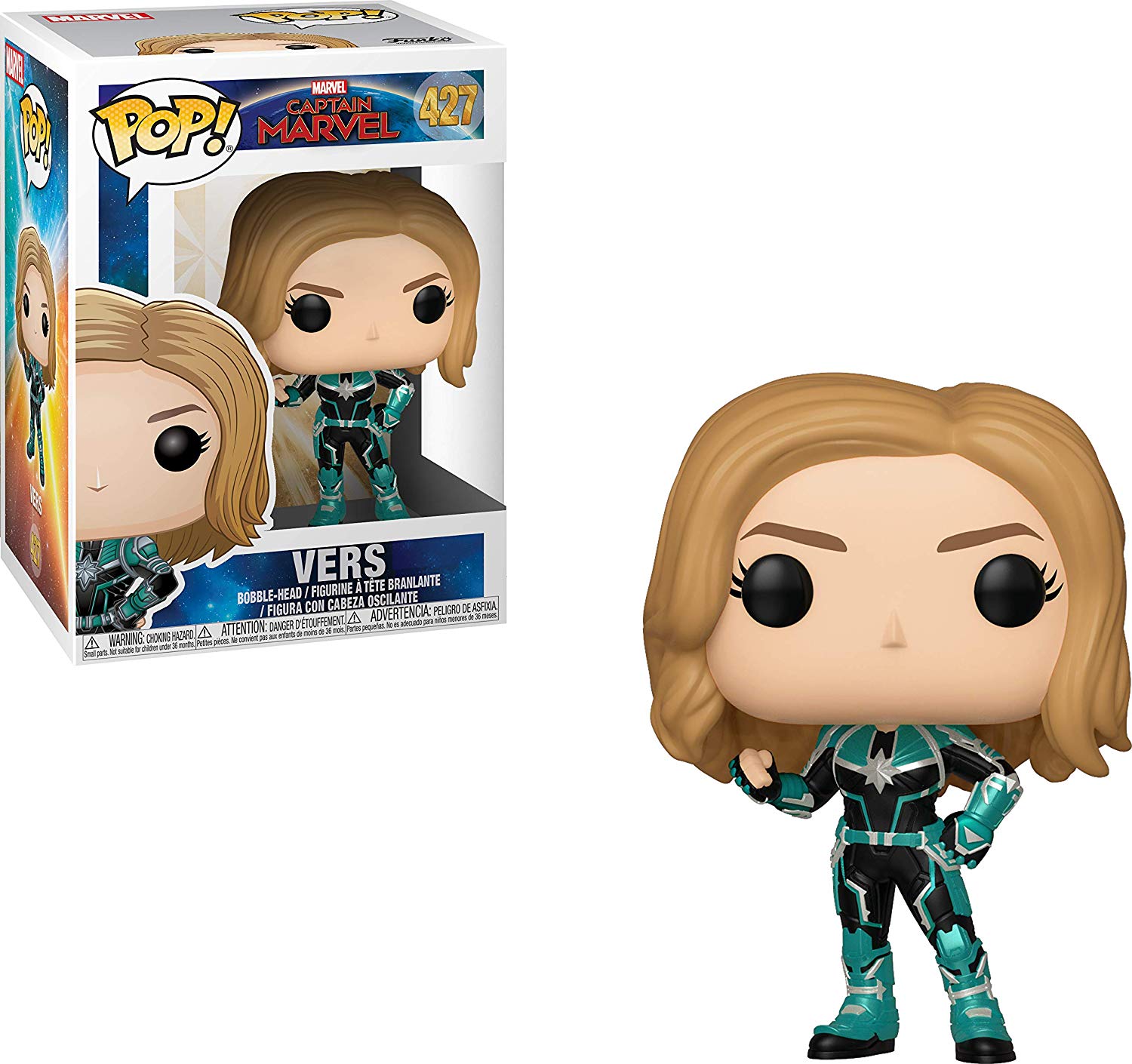 Funko POP! Captain Marvel-Vers, Collectable Vinyl Figure, Gift Idea, Official Merchandise, Toys for Kids & Adults