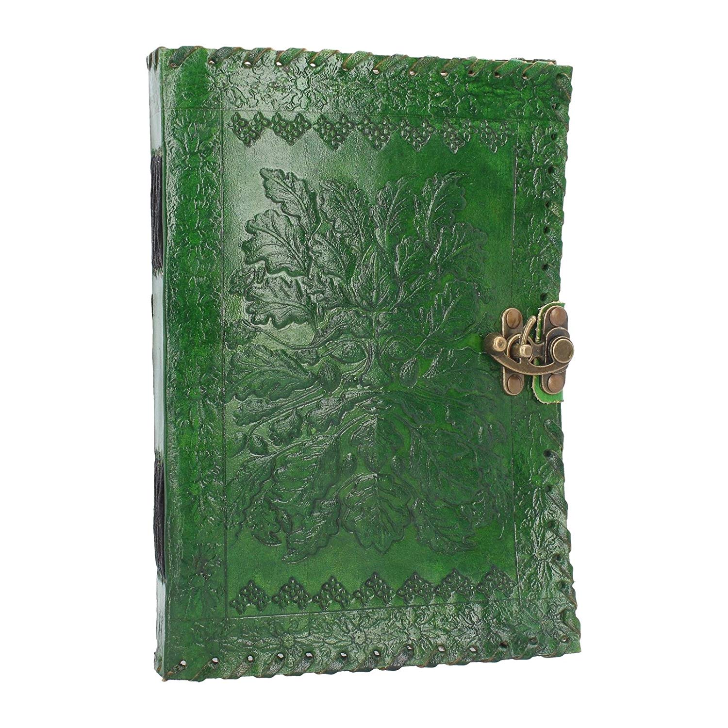 Nemesis Now Greenman Leather Journal With Lock 28cm Green, 25 x 18cm