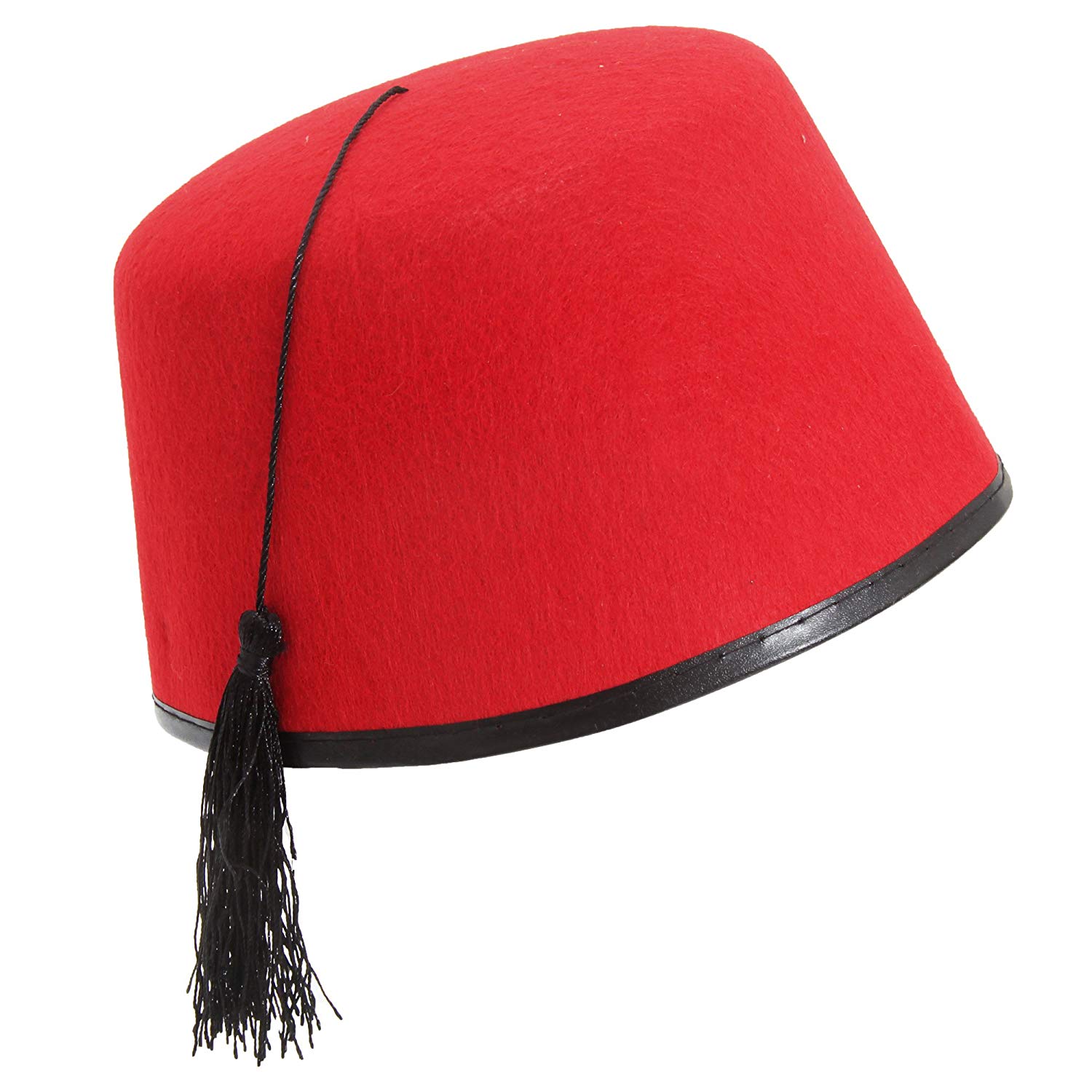 HENBRANDT Single Red Fez Hat for Adults - Classic Fancy Dress Costume Accessory with Tassel - Adult Size 19cm Novelty Party Hats