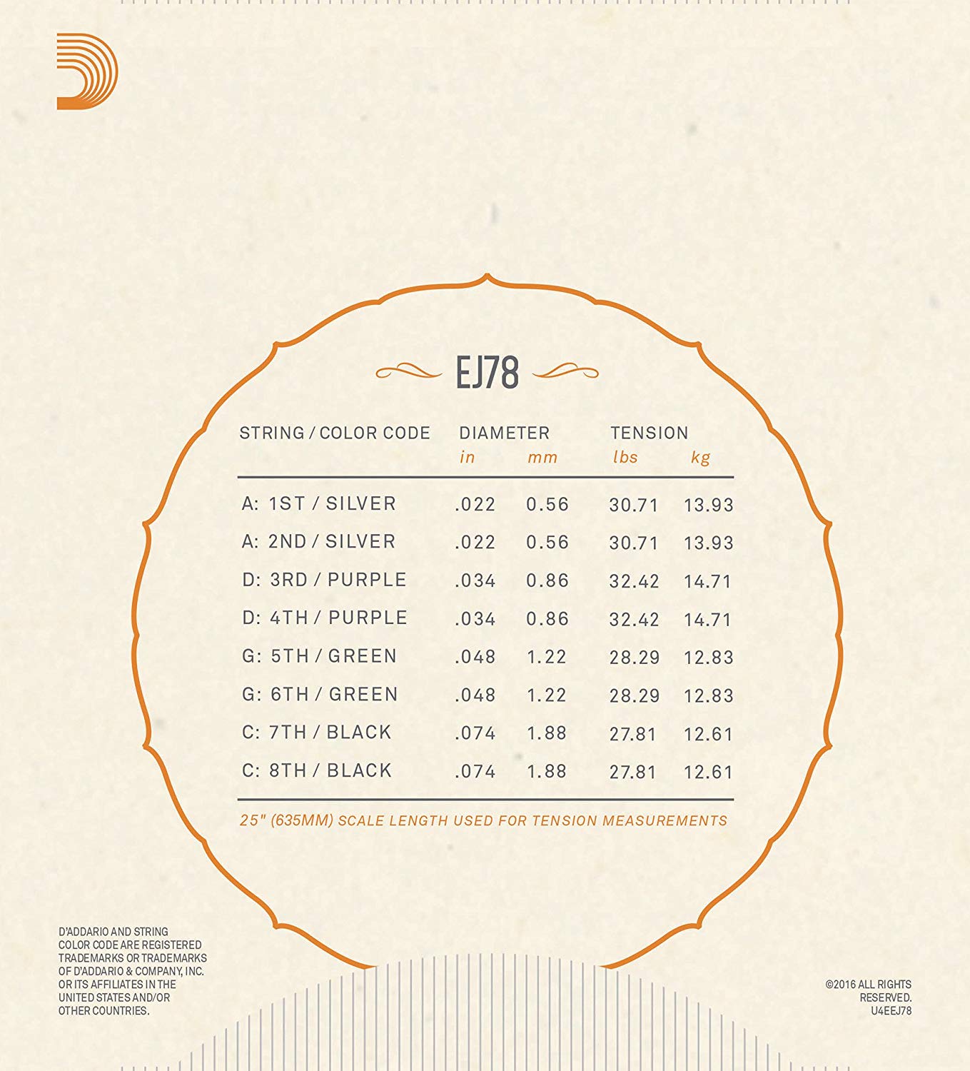 D'Addario EJ78 Mandocello Strings - Phosphor Bronze, Phosphor Bronze, 22-74 - Image 3