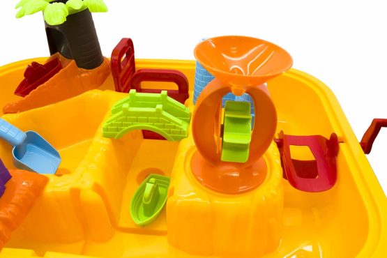 deAO Sand and Water Play Table 2 in 1 Plastic Outdoor Table for Toddlers with Times Tables and Accessories Included - Image 3