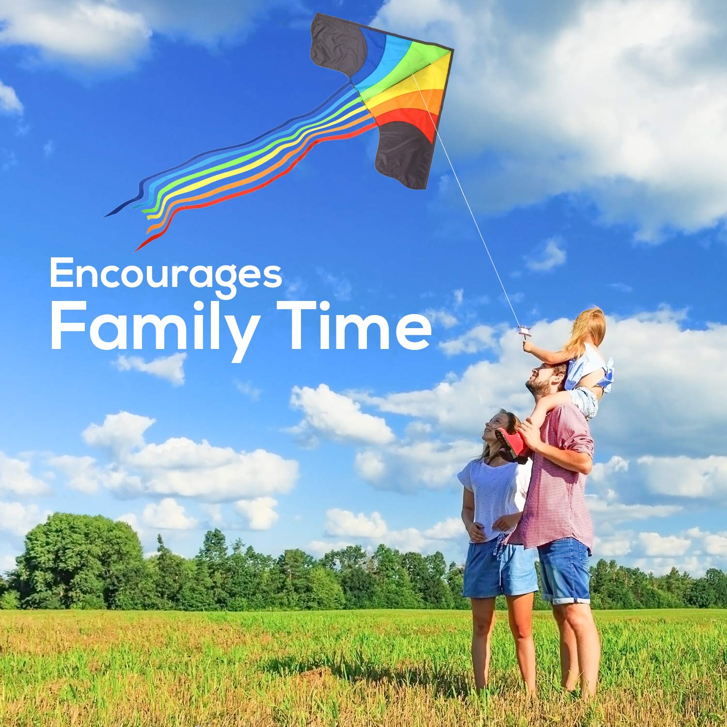 Family Original Rainbow Kite For Children And Adults Very Easy To Fly Kite 