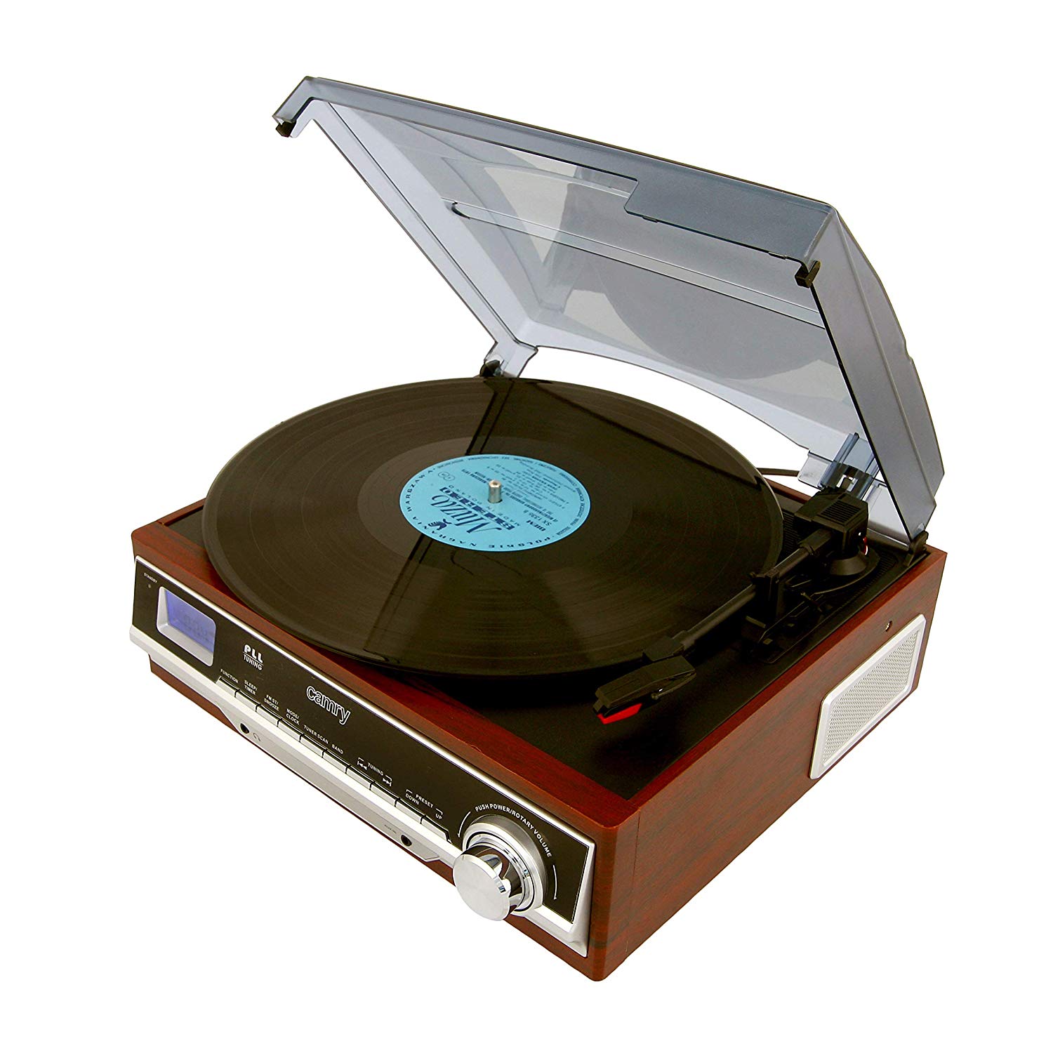 camry Turntable with Radio White and Brown, Multicolour, One Size CR 1113