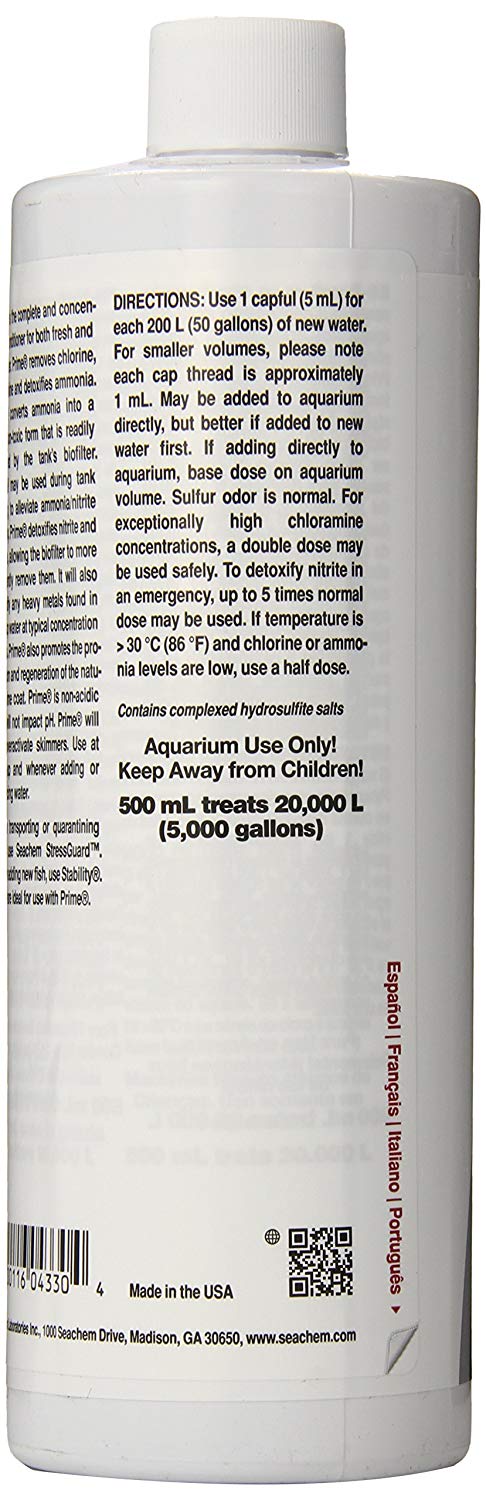 Seachem Prime Concentrated Conditioner, 500 ml, 500 ml (Pack of 1) - Image 4