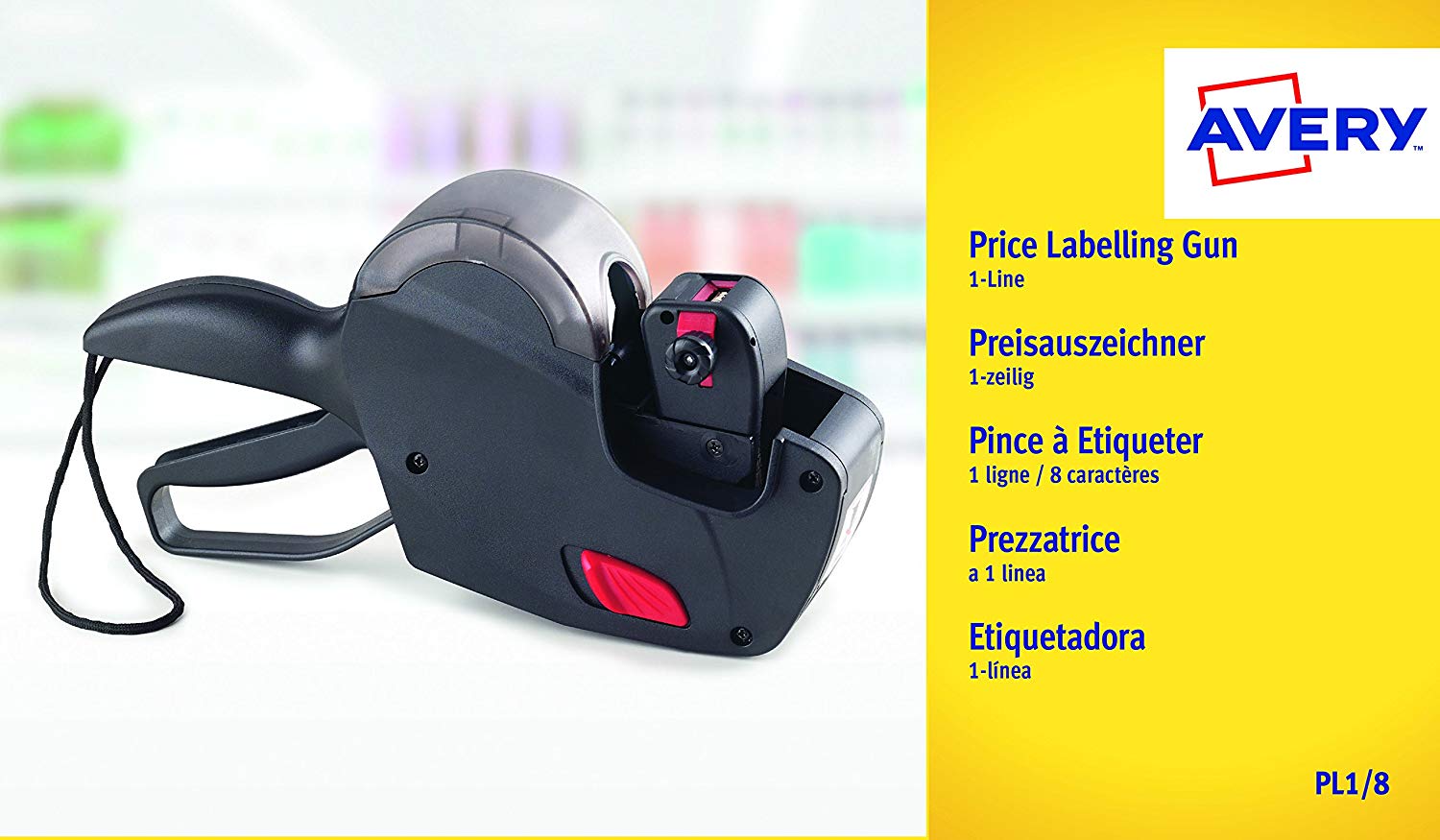Avery Easy to use, Starter Kit, Pricing/ Price Gun, Multi Use, Black (white labels), 1 x price gun
