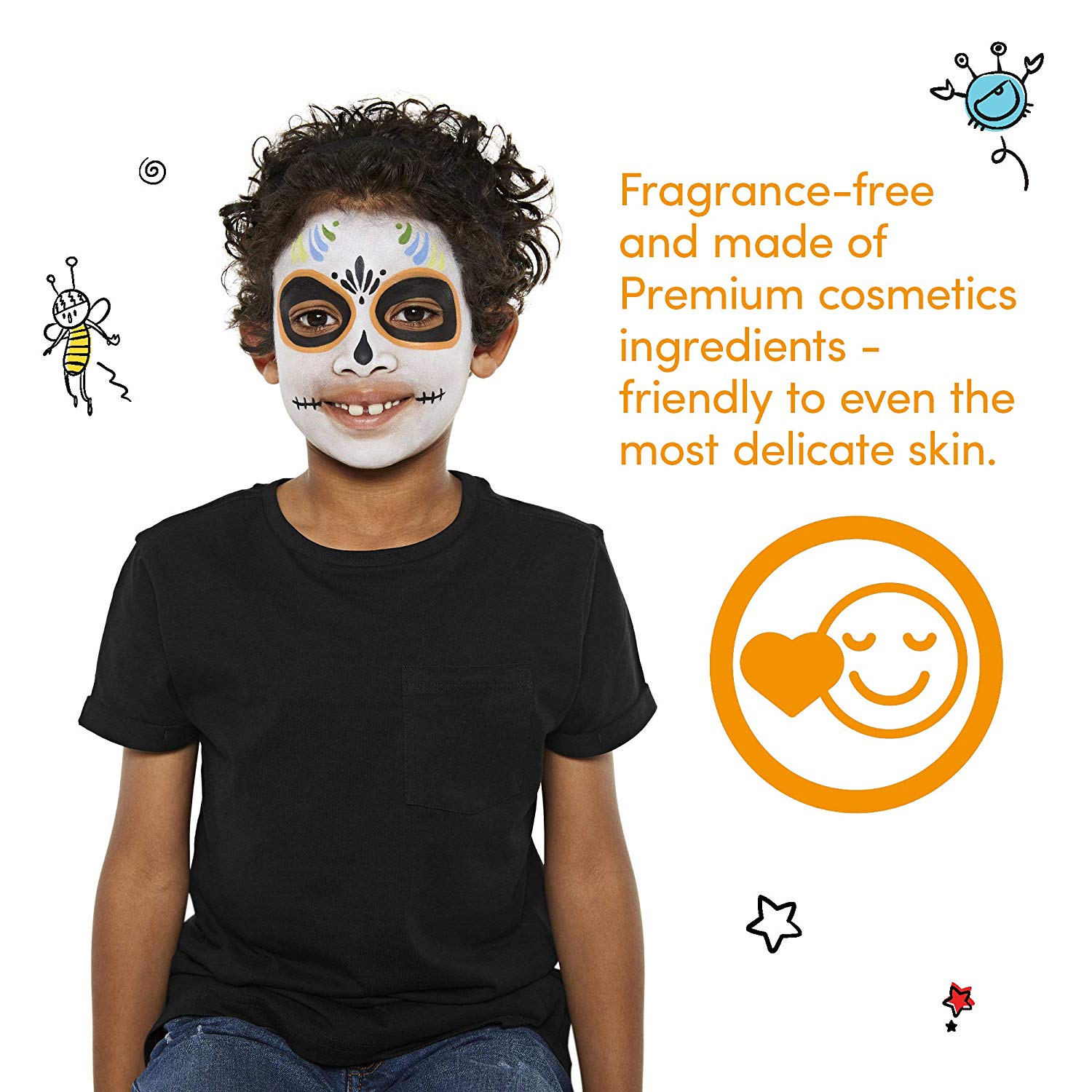 Snazaroo Painting Sticks, Halloween Pack of 6, Safe and Non-Toxic, Easy to Remove with Soap & Water - Image 4