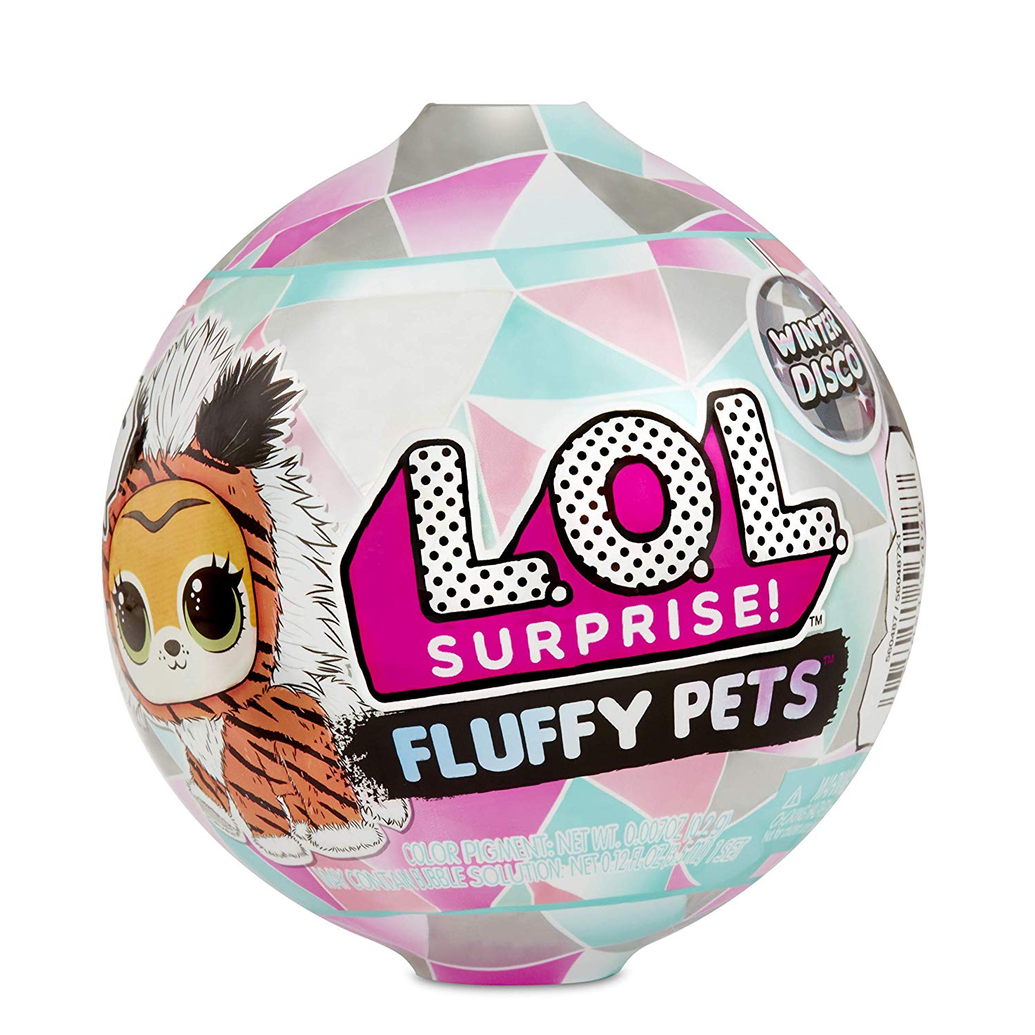 L.O.L. Surprise! Fluffy Pets Winter Disco Series with Removable Fur, Assorted, 2.5 inches (W) x 3 inches (L) x 5.1 inches (H)