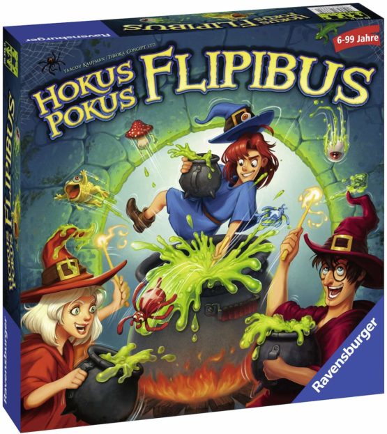 Ravensburger Barnlekar 20355 – Hokus Pokus Flipibus – actionspel med hoppeffekt för barn från 6 år