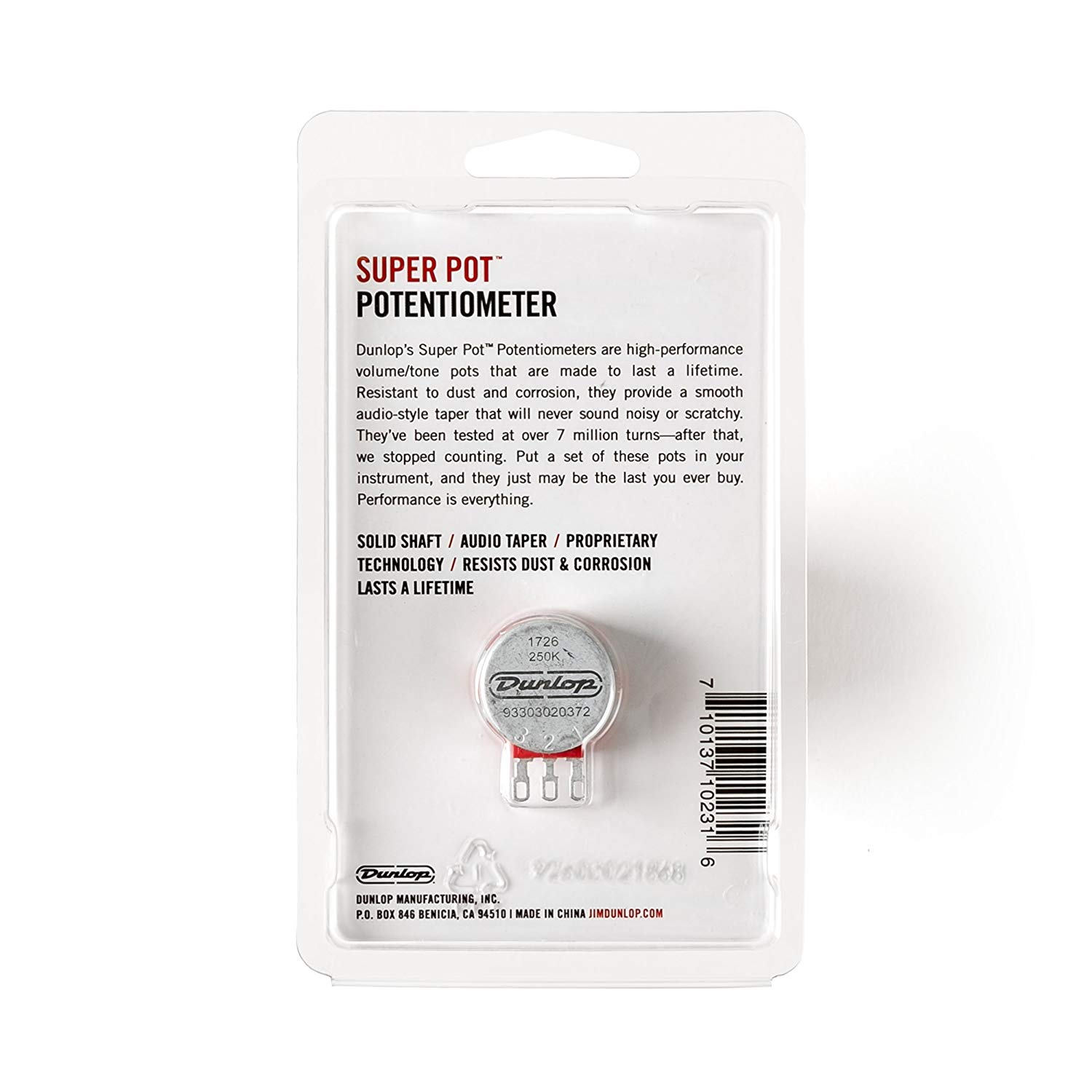 JIM DUNLOP DSP250K Super Pot Split Shaft Potentiometer, Natural, 250K potentiometer - Image 4