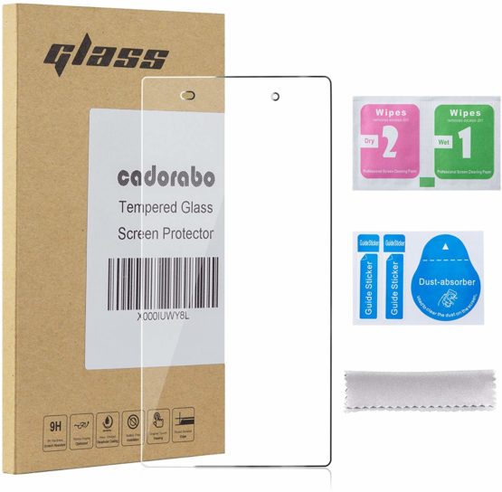 Cadorabo Tempered Glass works with Sony Xperia Z1 in HIGH TRANSPARENCY - Screen Protection 3D Touch Compatible with 9H Hardness - Bulletproof Display Saver