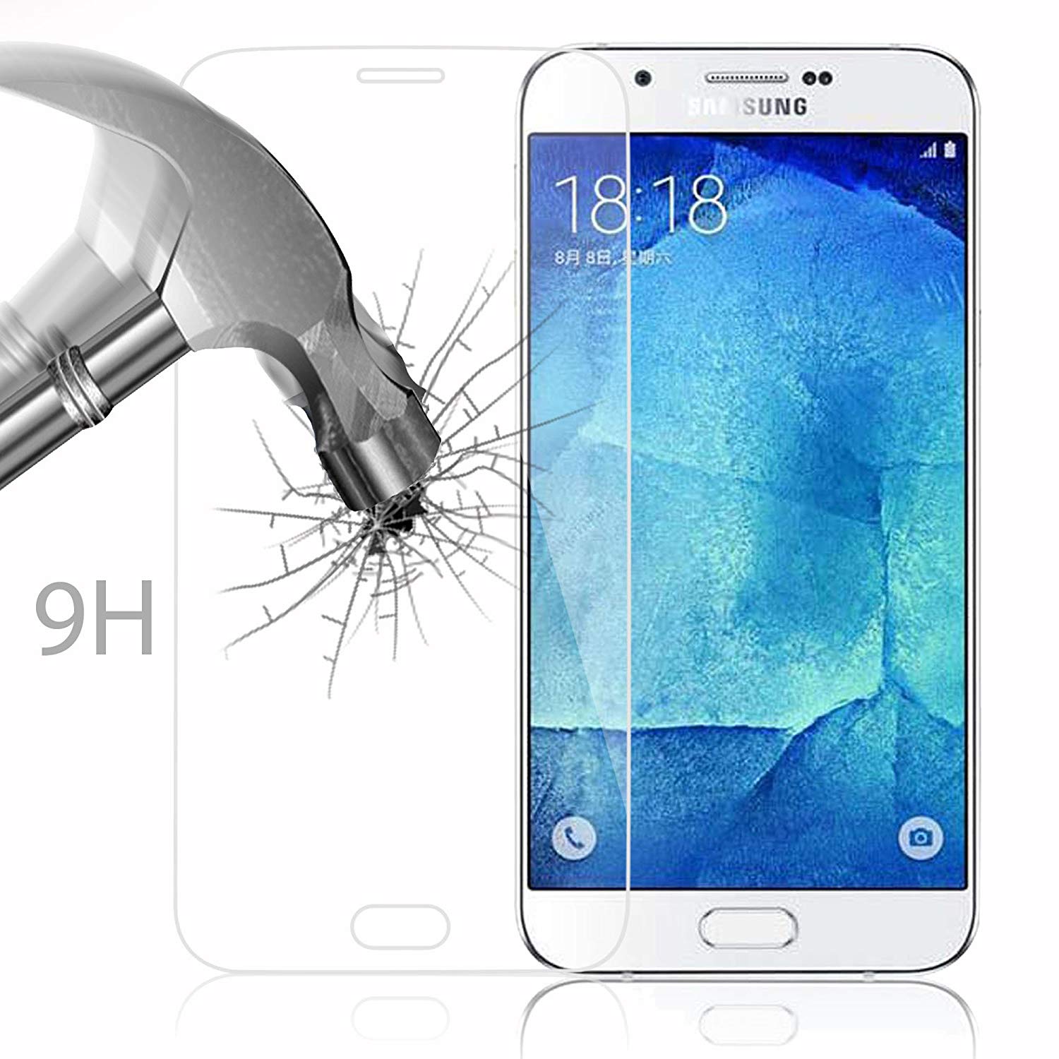 Cadorabo Tempered Glass works with Samsung Galaxy A8 2015 in HIGH TRANSPARENCY - Screen Protection 3D Touch Compatible with 9H Hardness - Bulletproof Display Saver - Image 3