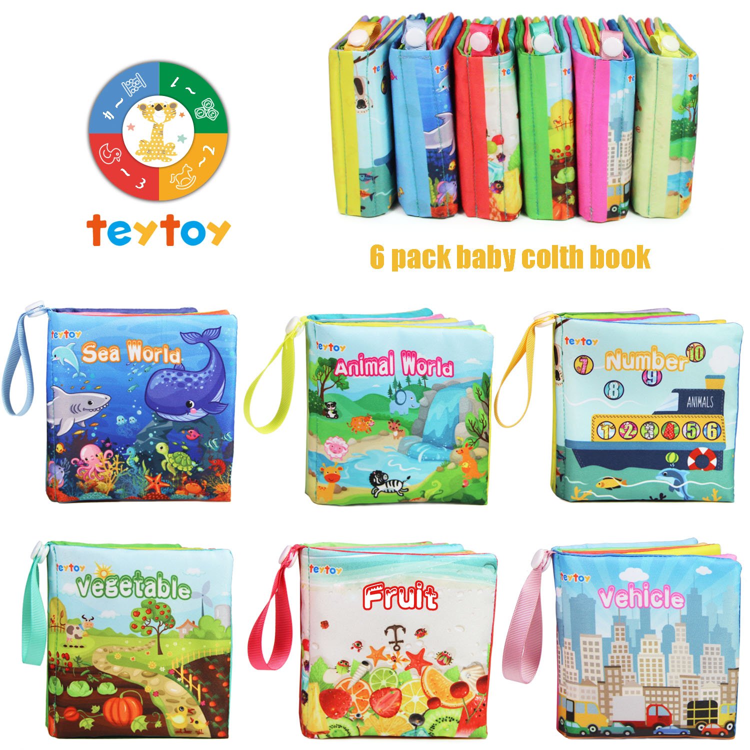 Crinkle Books for Babies Baby Books 0-6 Months Fabric Books Nontoxic Cloth Books Soft Baby Books Newborn Toys Soft Alphabet and Numbers Book Early Education Baby Shower Gifts - Image 2