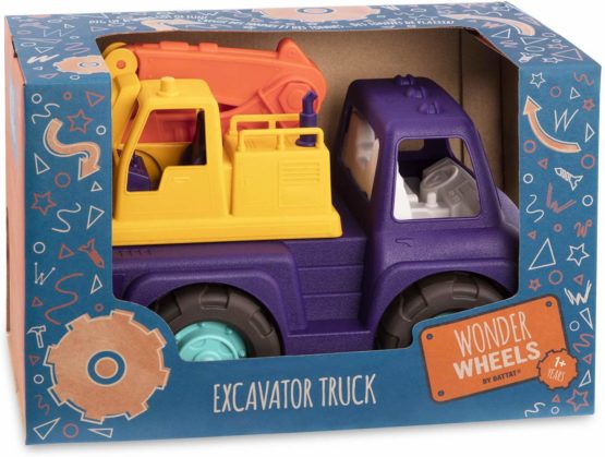 Wonder Wheels by Battat – Toy Excavator Truck – Digger Truck with Moveable Digging Arm, Bucket, Cab – Construction Toy for Toddlers – Recyclable – 1 Year Old +, Multicolor - Image 3