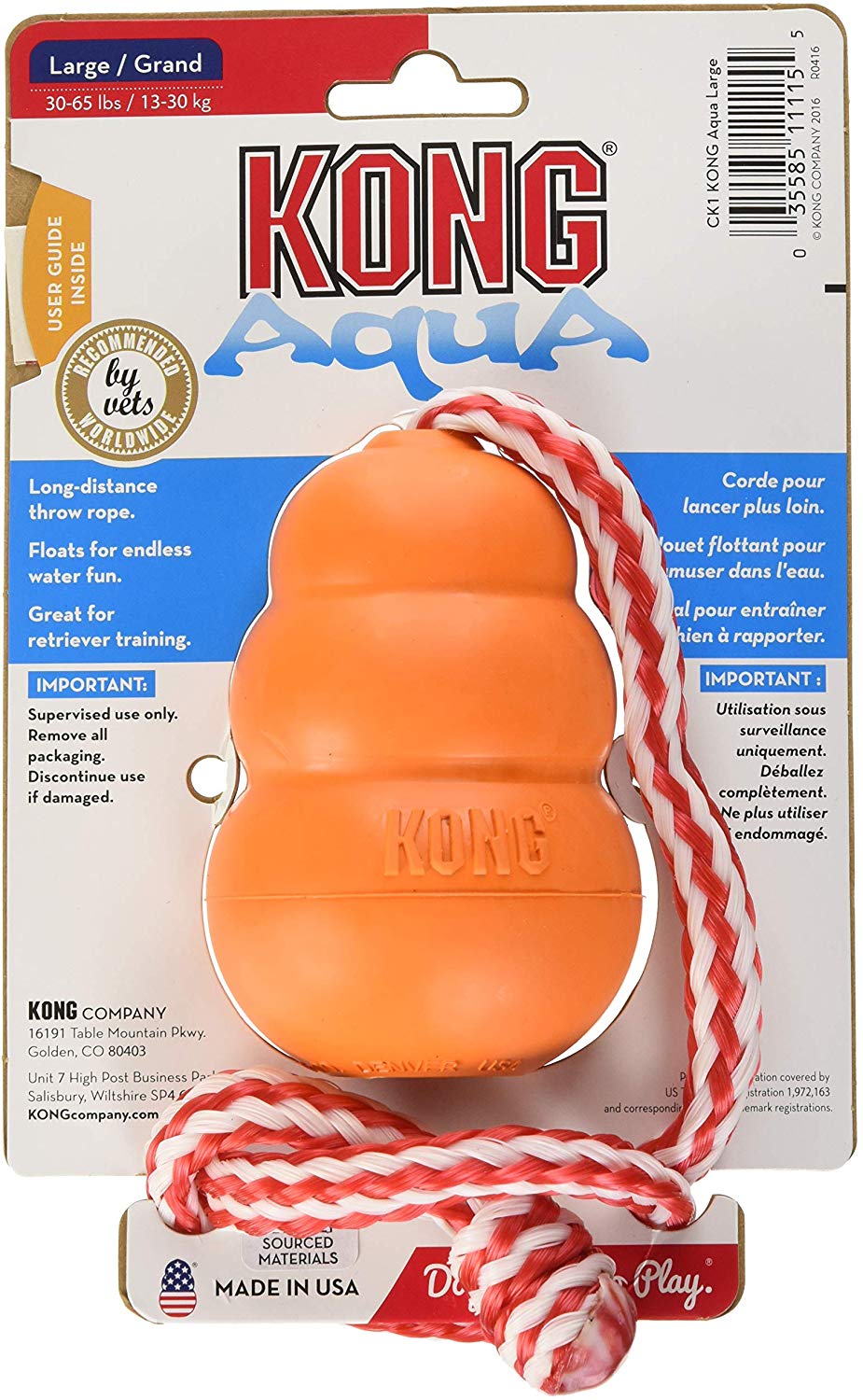 KONG - Aqua - Floating Fetch Toy for Water Play - For Medium Dogs, Orange - Image 3