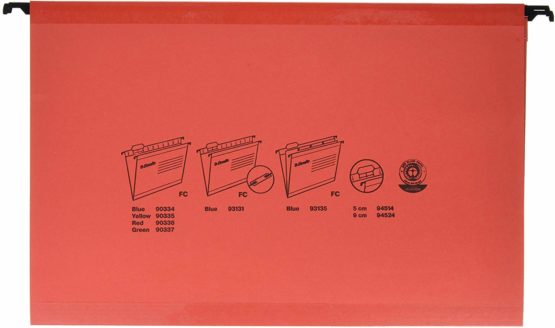 Esselte 90336 Classic Reinforced Suspension File, Foolscap, Pack of 25, Tabs Included, Red, 360 x 240 mm - Image 2