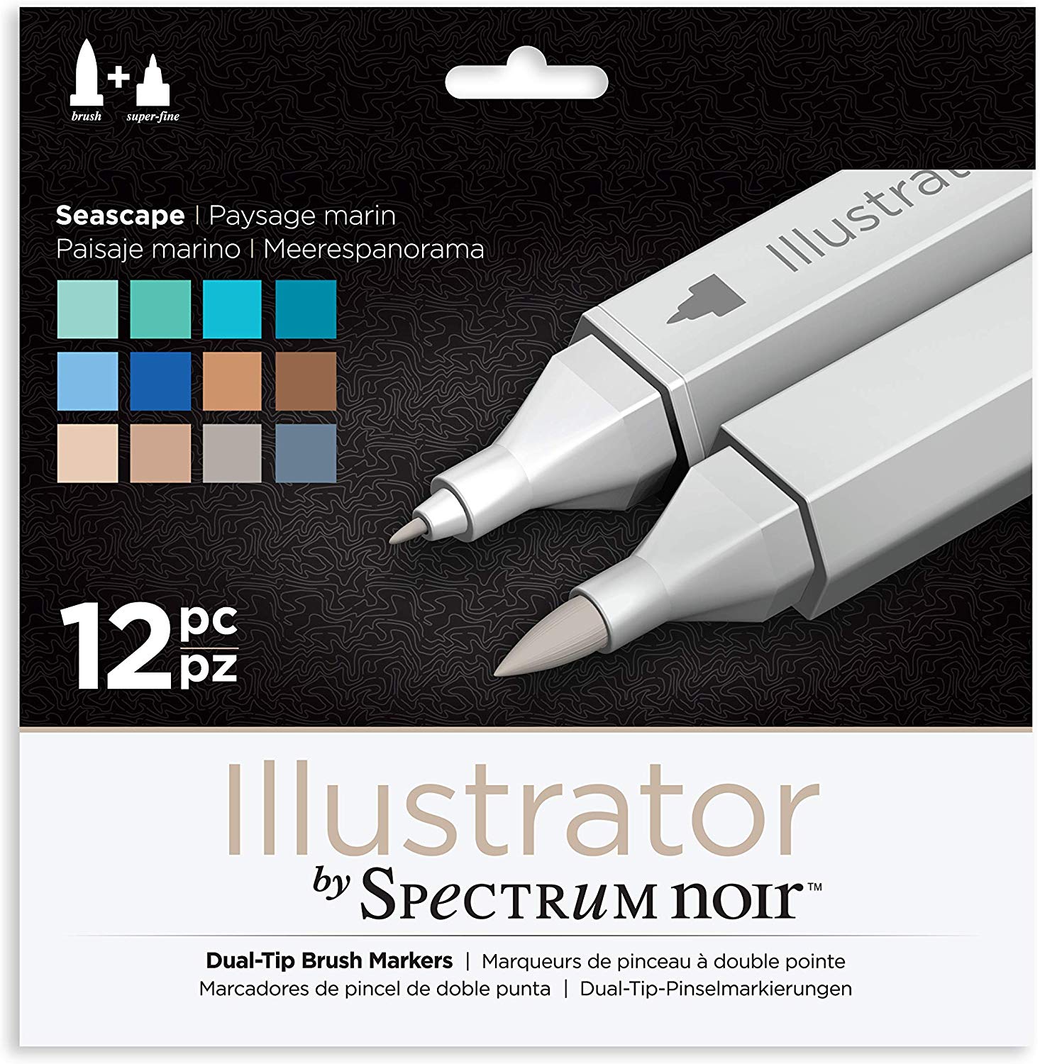 Spectrum Noir Illustrator (12Pc) - Seascape, Pack of 12 , SPECN-IL12-SEA,Multicolor,19 x 18.4 x 2.1 cm, 1 count (Pack of 12)