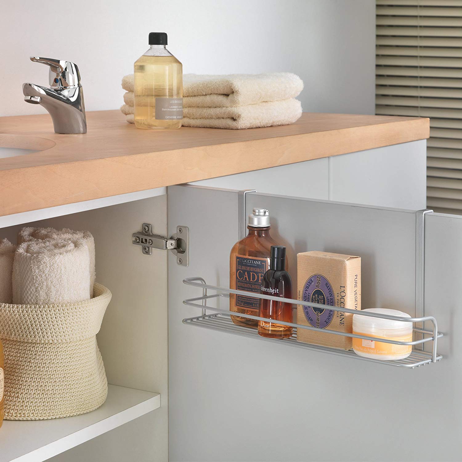 Metaltex Polytherm Coated Oasis Storage Basket, Silver, 34 x 12 x 17 cm - Image 3