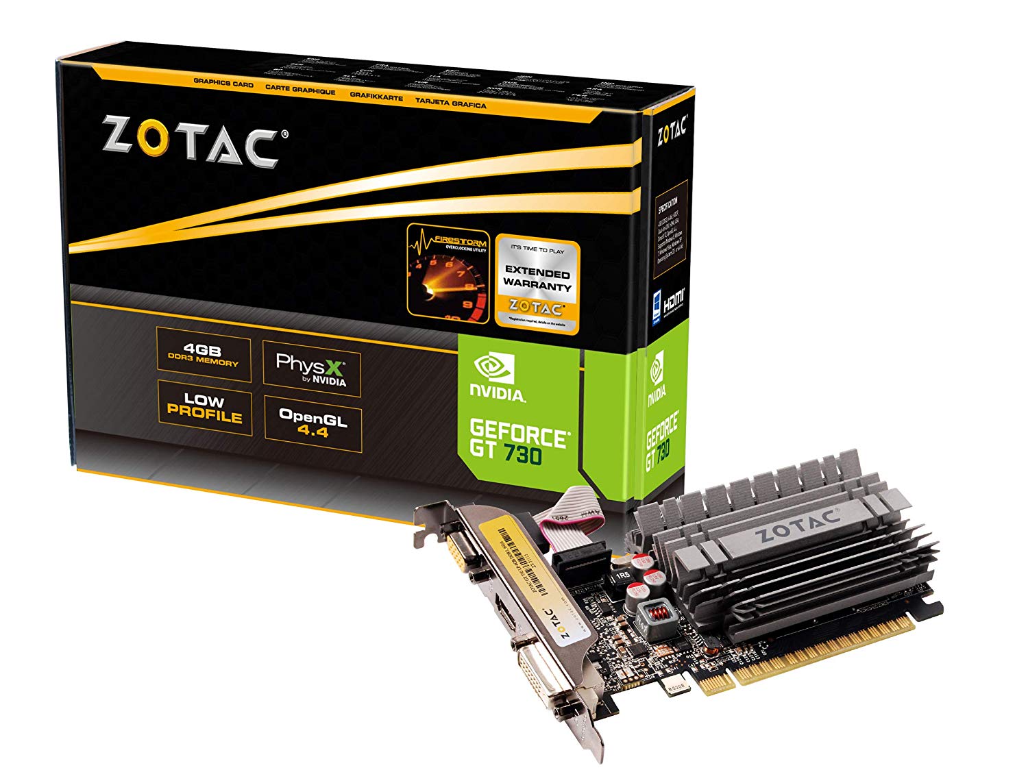 ZOTAC ZT-71115-20L GeForce GT 730 4 GB Graphics Card, no Colour