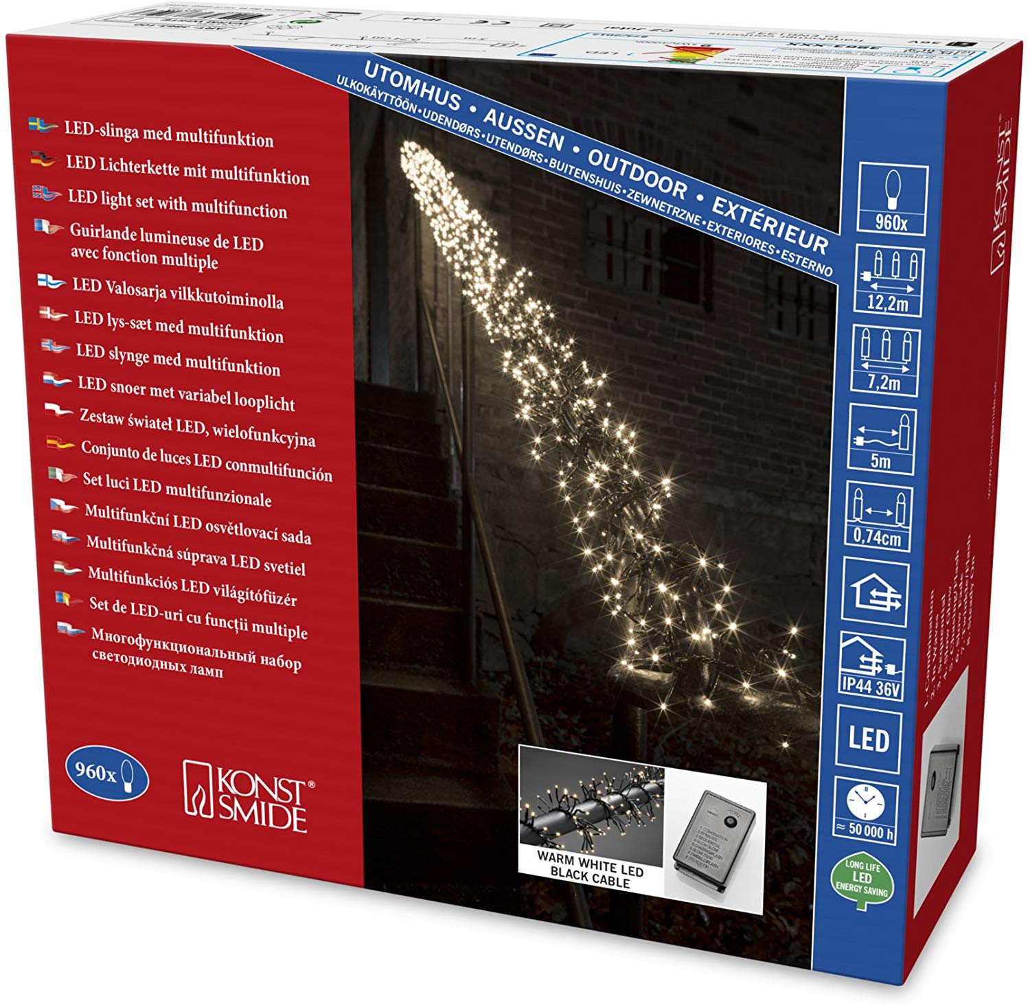 Konstsmide LED Cluster Christmas Outdoor Lights/Fairy Lights / 8 Functions