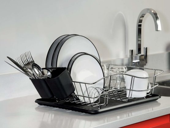 Tower T81400, Dish Rack With Tray-Black, Stainless_Steel, 32 x 43.5 x 15 cm - Image 3